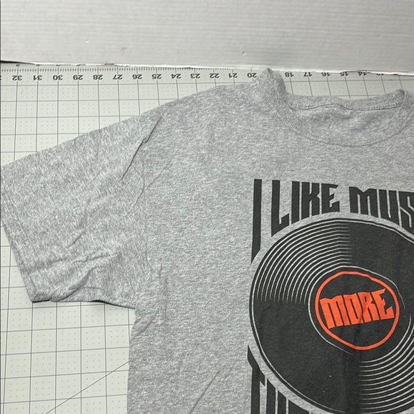 Gray Graphic T-Shirt with Music Print - Picture 3 of 6